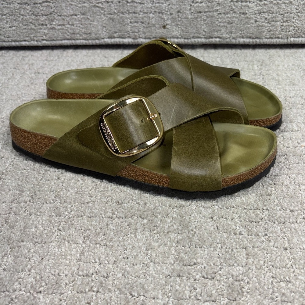 Birkenstock Siena Big Buckle Olive Green Oiled Leather Exquisite Nar Sz 41 W 10